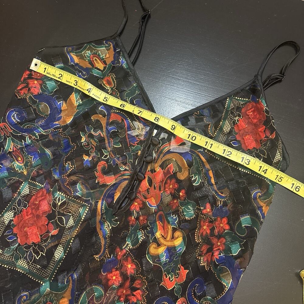 VTG Victoria's Secret Gold Label Chemise Bodysuit Small Floral Sheer Lingerie - Picture 9 of 10
